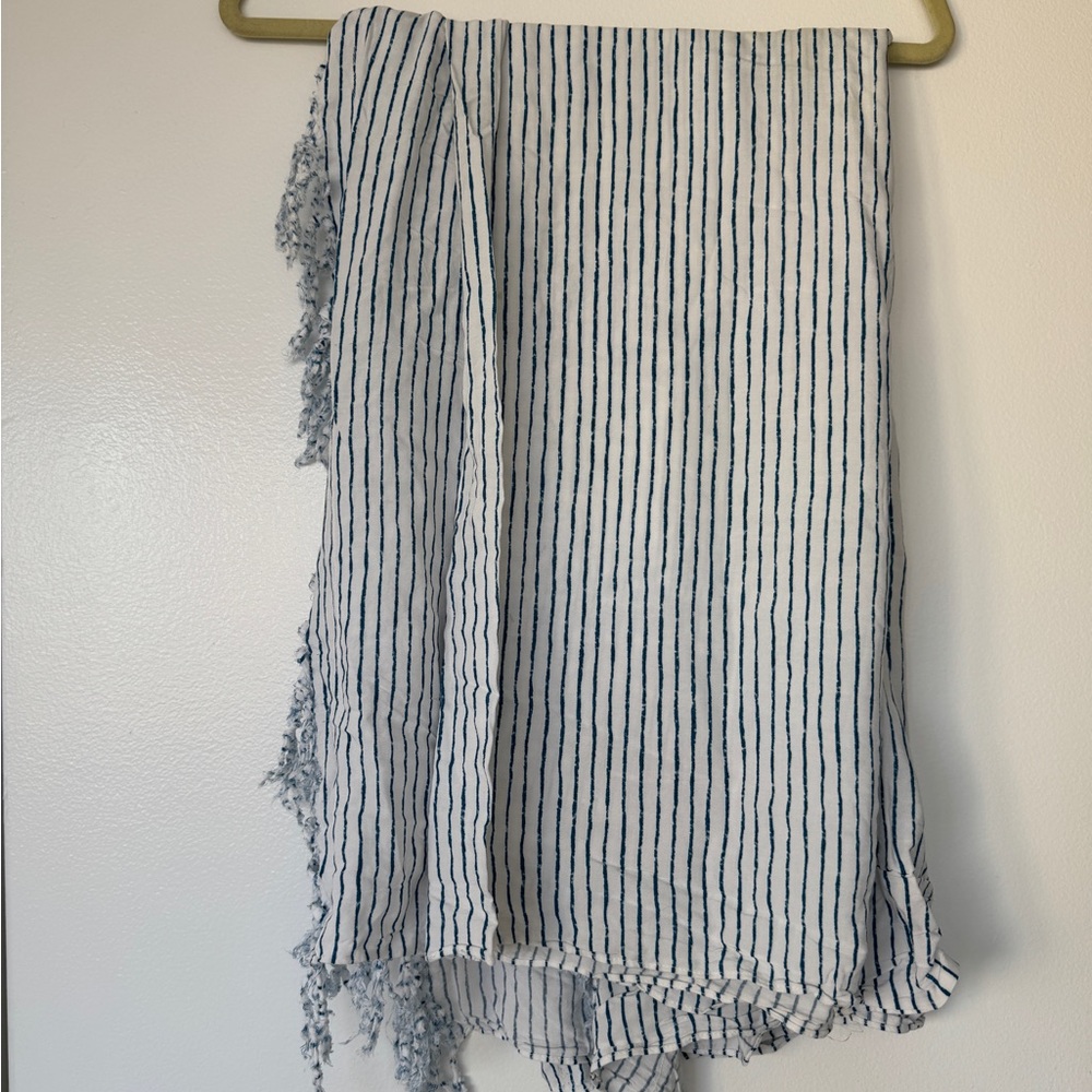 Frankie's Bikinis Blue and White Striped Sarong